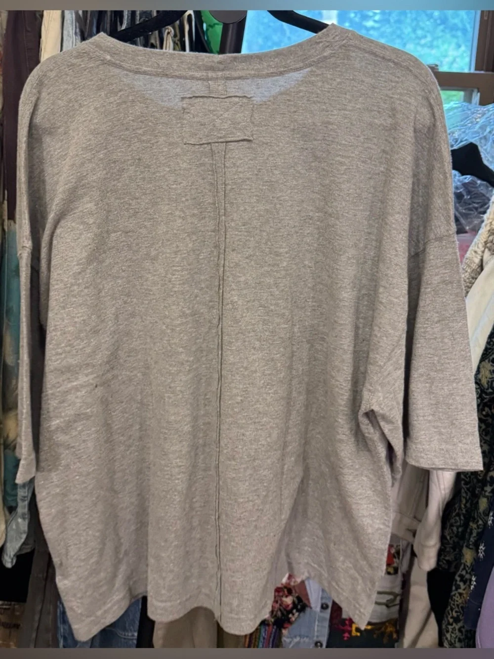 NWOT Free People We The Free Perfect Oversized Tee - Heather Grey - Large - Picture 10 of 11